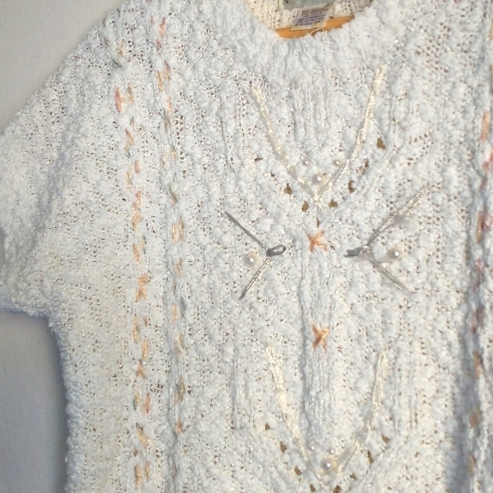 90's Y2K Sweater Blouse Vintage 90s Fairycore Cottagecore Grunge Size Large - Picture 3 of 7